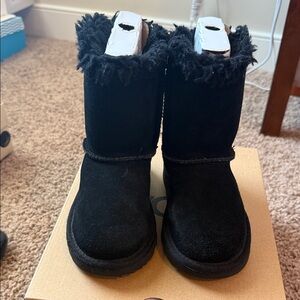 UGG Kids Bailey Bow Iridescent Leather Boots